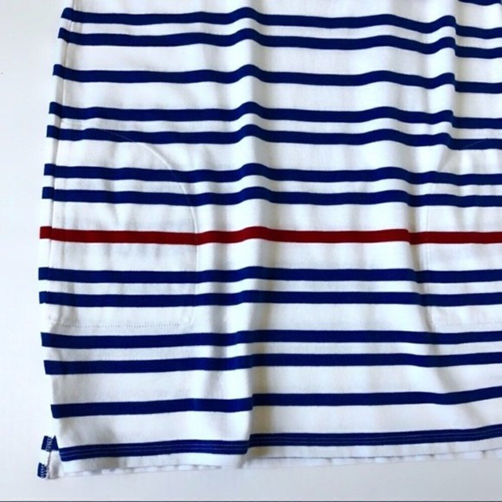 WHITE & Warren Striped Red White & Blue Cotton Popover Shirt Dress Relaxed M - Picture 6 of 11